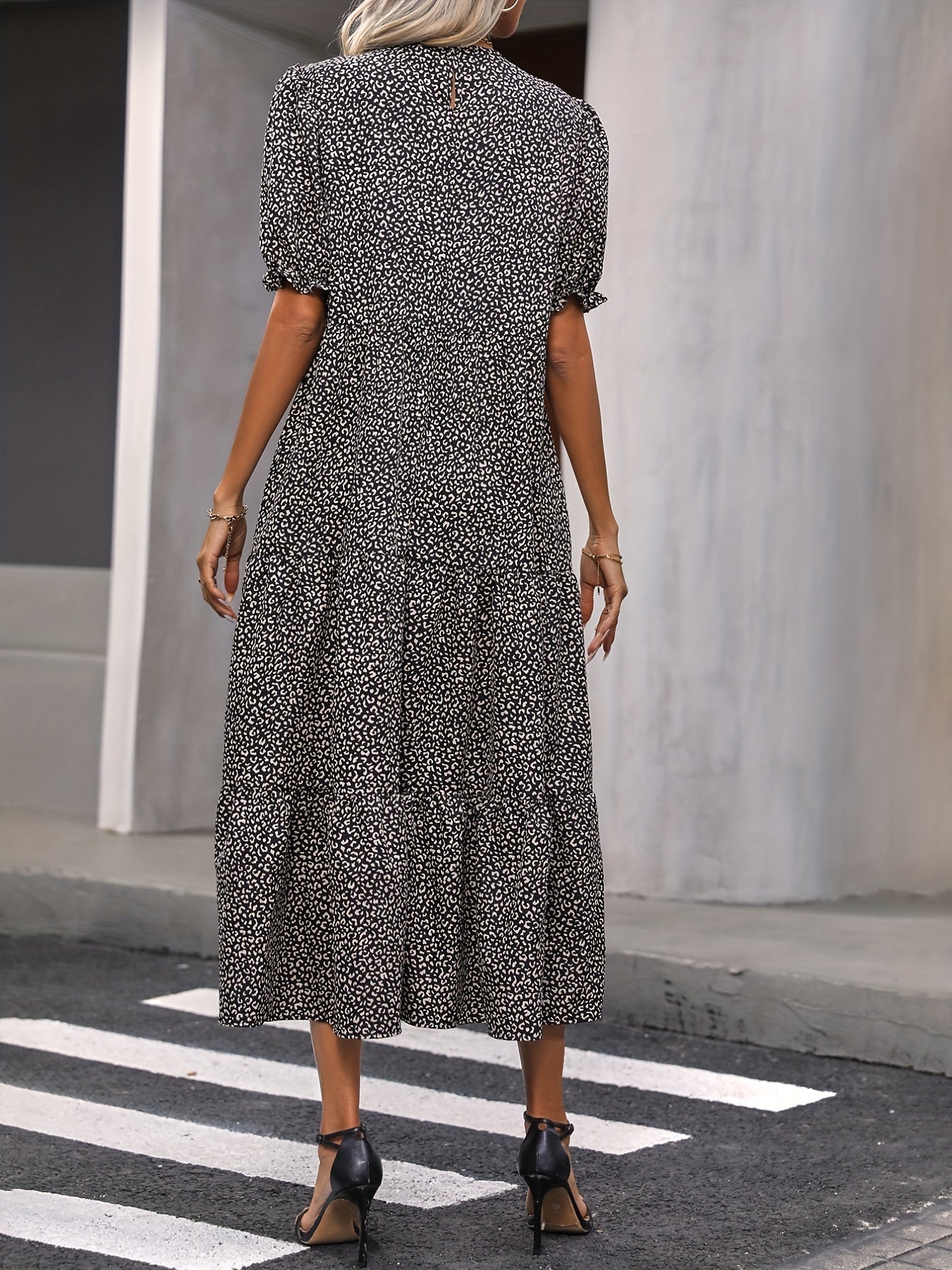 Raiza - Tiered Puff Sleeve Dress