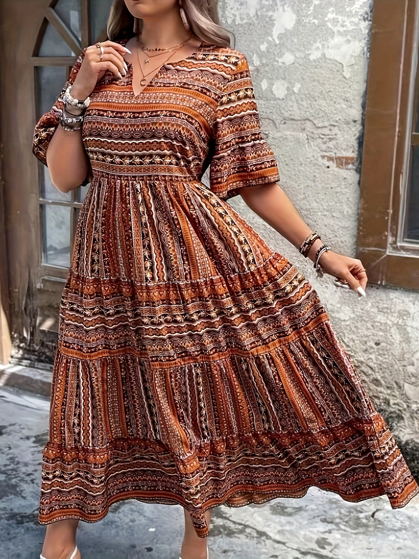 Joraine - Ethnic Flowy Dress