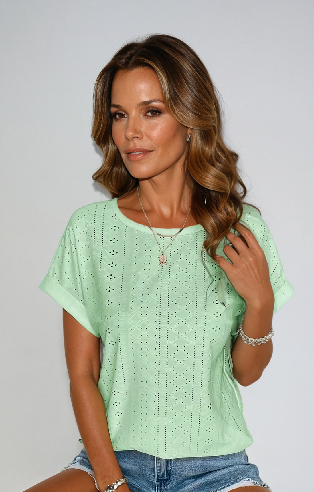 Orlena - Casual Eyelet Top