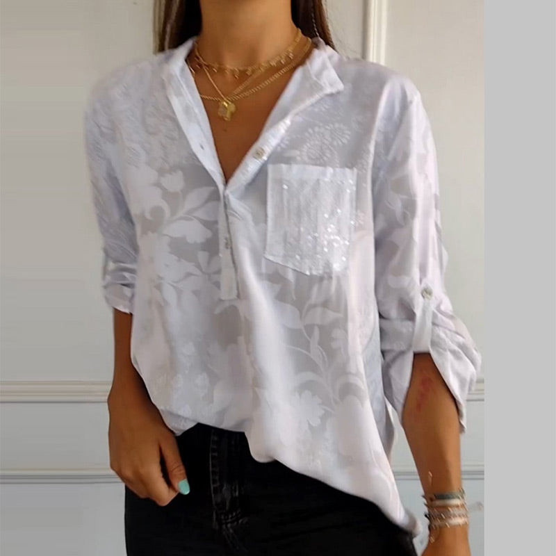 Thalina - Embellished Pocket Blouse