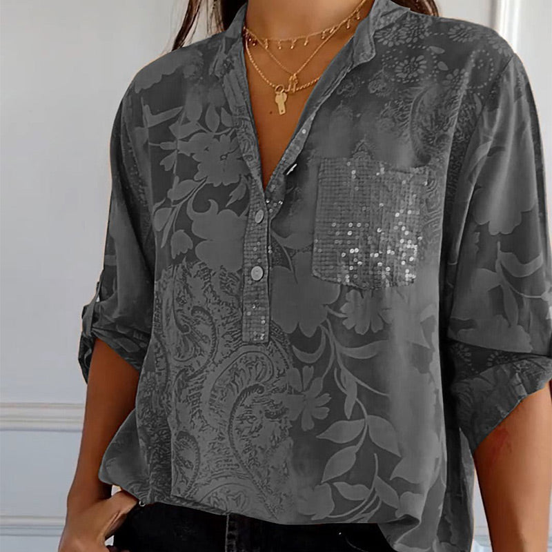 Thalina - Embellished Pocket Blouse